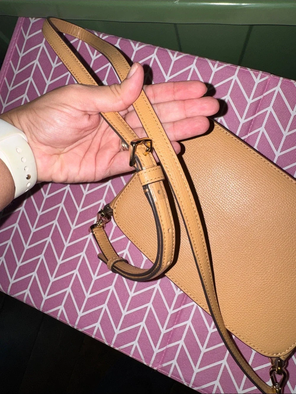 kate spade Peach Leather Crossbody with Gold Hardware